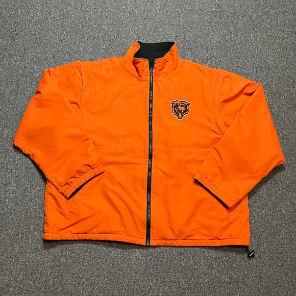 NFL Other - NFL Chicago Bears Reversible Jacket XL Orange Navy Fleece Windbreaker Full Zip